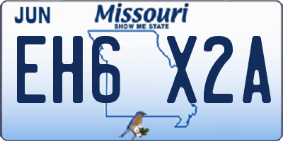 MO license plate EH6X2A