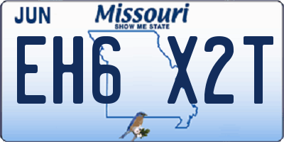 MO license plate EH6X2T
