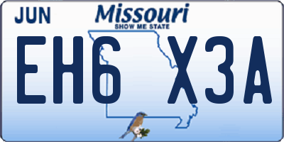 MO license plate EH6X3A
