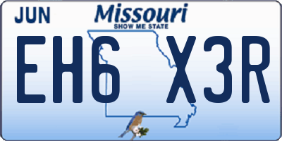 MO license plate EH6X3R