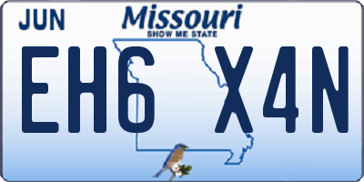MO license plate EH6X4N