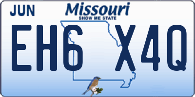 MO license plate EH6X4Q