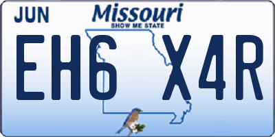 MO license plate EH6X4R
