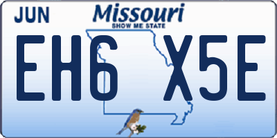 MO license plate EH6X5E