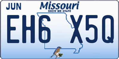 MO license plate EH6X5Q