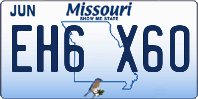 MO license plate EH6X6O