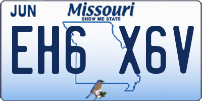 MO license plate EH6X6V