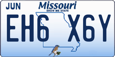 MO license plate EH6X6Y