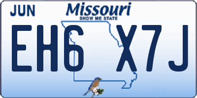 MO license plate EH6X7J