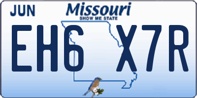 MO license plate EH6X7R