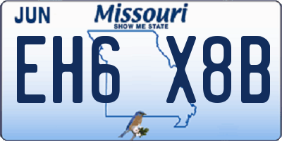 MO license plate EH6X8B
