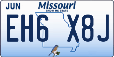 MO license plate EH6X8J