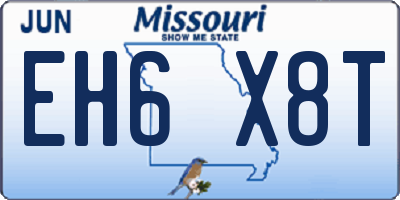 MO license plate EH6X8T