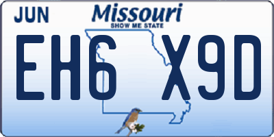 MO license plate EH6X9D