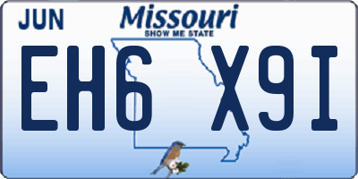 MO license plate EH6X9I