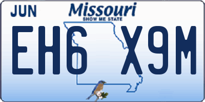 MO license plate EH6X9M