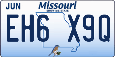 MO license plate EH6X9Q