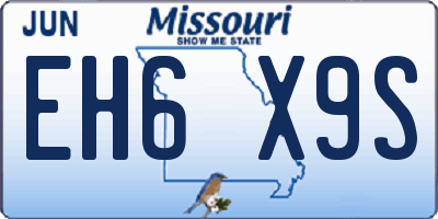 MO license plate EH6X9S