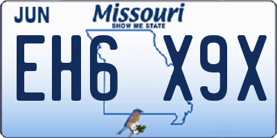 MO license plate EH6X9X