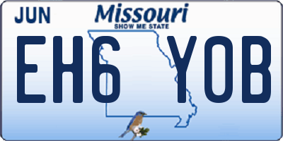 MO license plate EH6Y0B