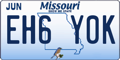 MO license plate EH6Y0K