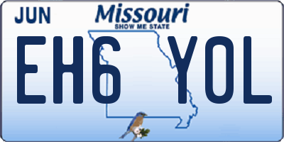 MO license plate EH6Y0L