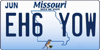 MO license plate EH6Y0W