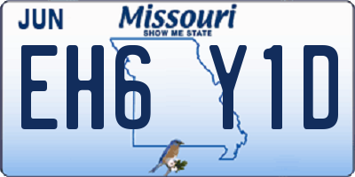 MO license plate EH6Y1D
