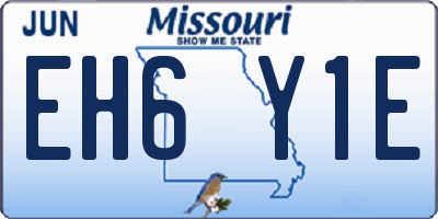 MO license plate EH6Y1E