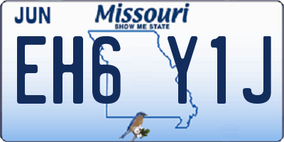 MO license plate EH6Y1J