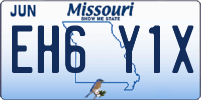 MO license plate EH6Y1X