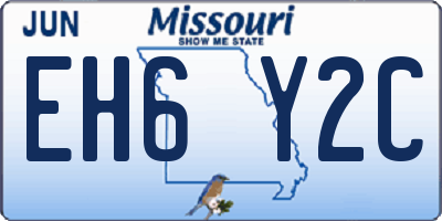 MO license plate EH6Y2C