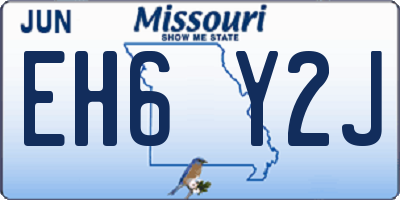 MO license plate EH6Y2J