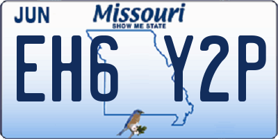 MO license plate EH6Y2P