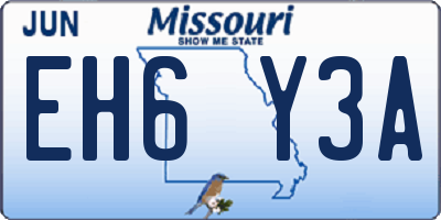 MO license plate EH6Y3A