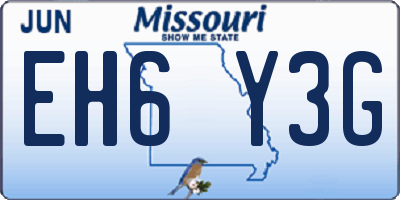 MO license plate EH6Y3G
