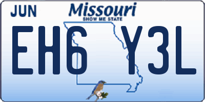 MO license plate EH6Y3L