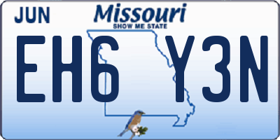 MO license plate EH6Y3N