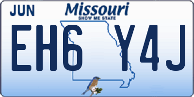 MO license plate EH6Y4J