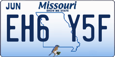 MO license plate EH6Y5F