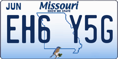 MO license plate EH6Y5G