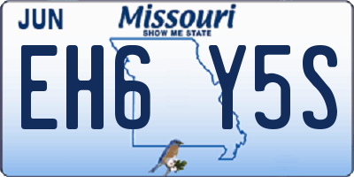 MO license plate EH6Y5S