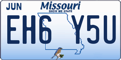 MO license plate EH6Y5U