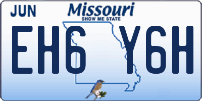 MO license plate EH6Y6H