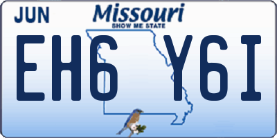 MO license plate EH6Y6I