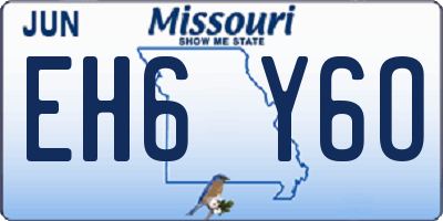 MO license plate EH6Y6O