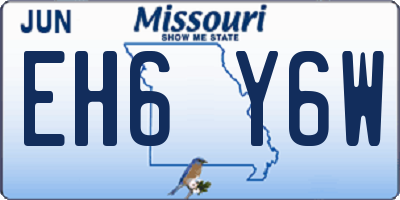 MO license plate EH6Y6W