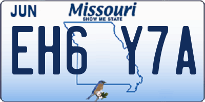 MO license plate EH6Y7A