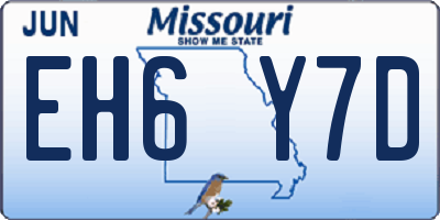 MO license plate EH6Y7D