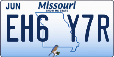 MO license plate EH6Y7R